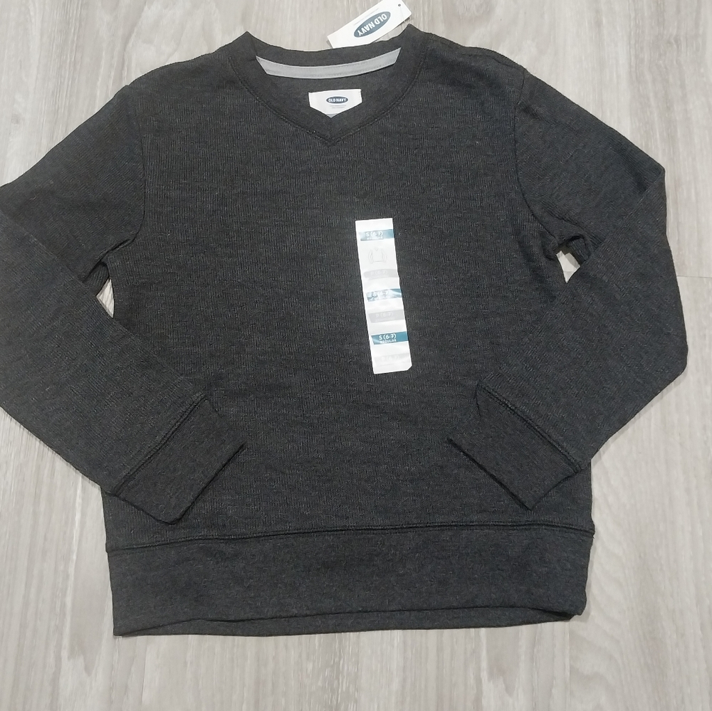 New with Tags Old Navy Boys Gray Long Sleeve Top Sz 6/7